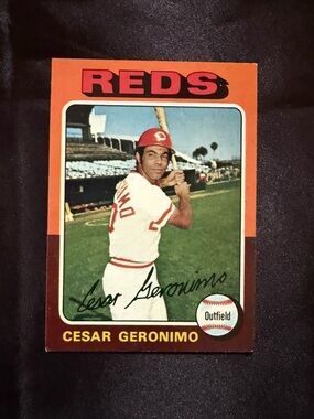 Cesar Geronimo #41 Topps 1975, Cincinnati Reds, Superbly Centered, MT/NM
